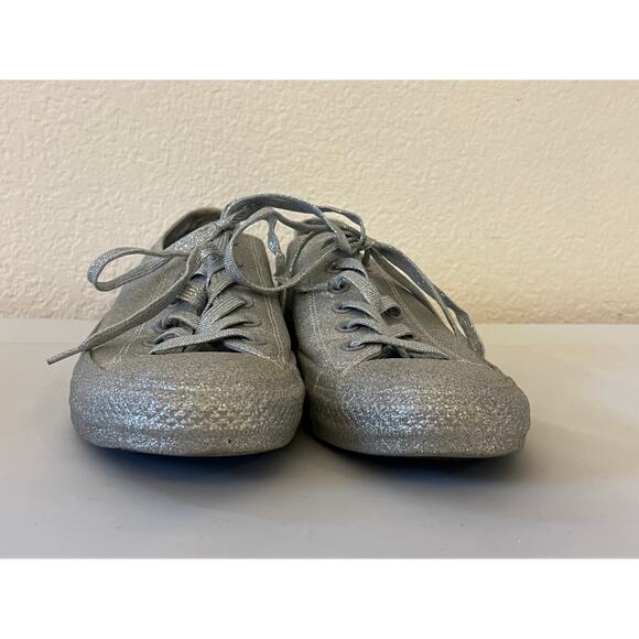 Converse Glitter Low Top Sneakers Shoes Womens Size 10 Silver Y2K - Picture 4 of 12